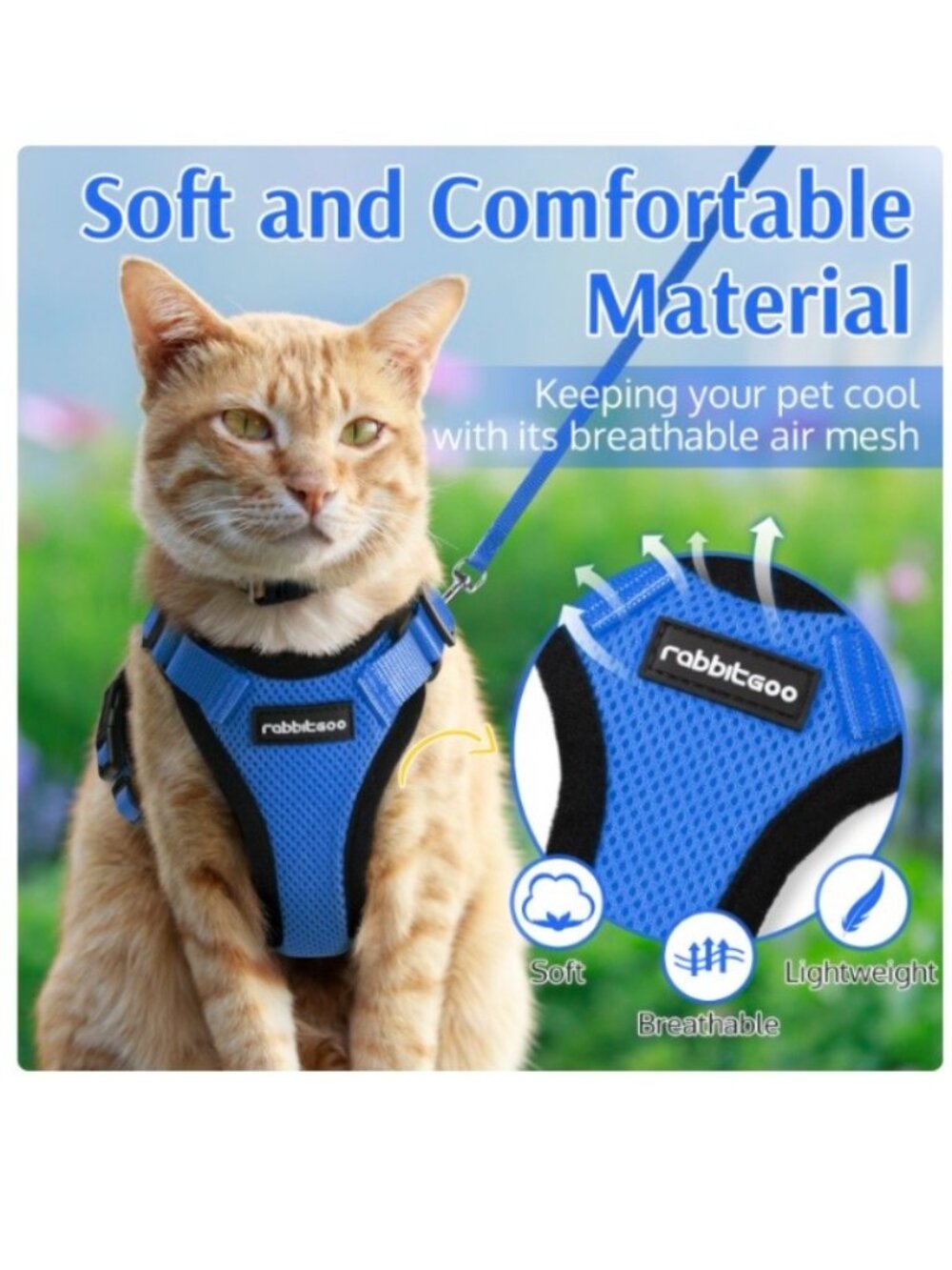 RABBITGOO CAT HARNESS NWOT